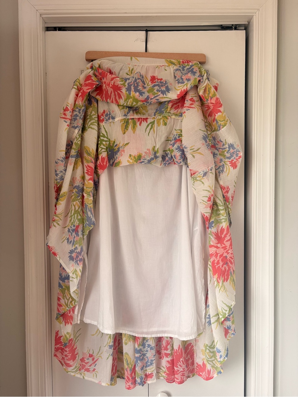 Chaps 100% Cotton Floral Tiered Maxi Skirt - Picture 3 of 7